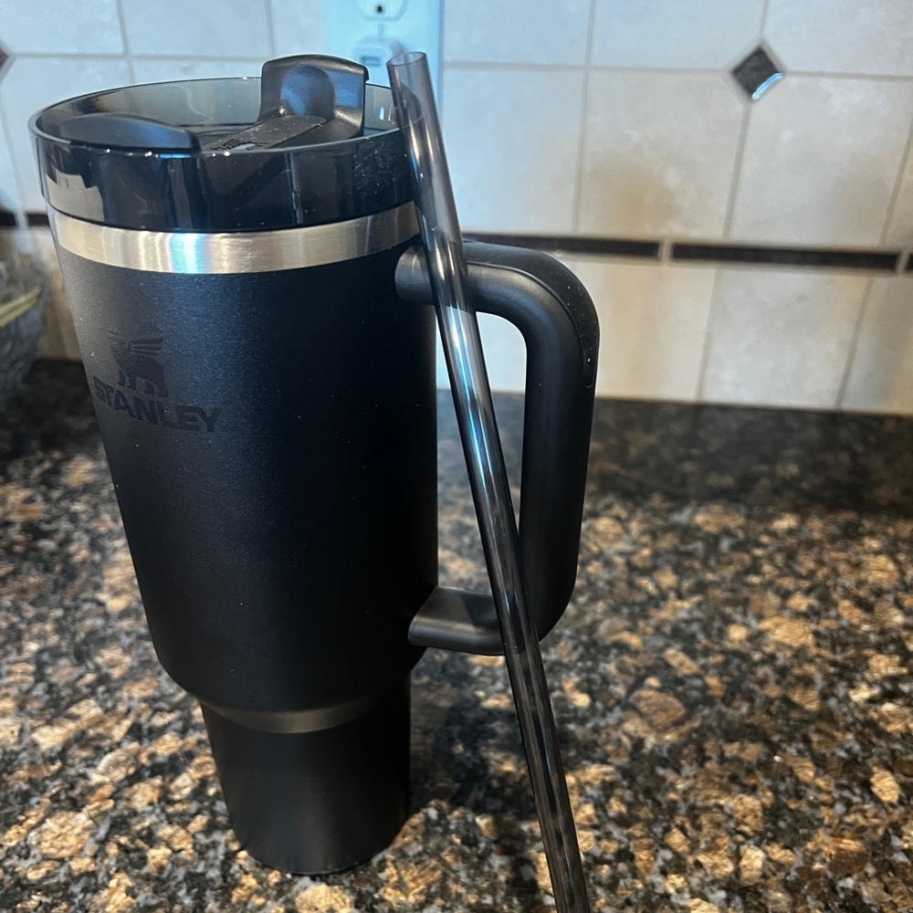 Stanley Matte Black Tumbler with Straw 40oz